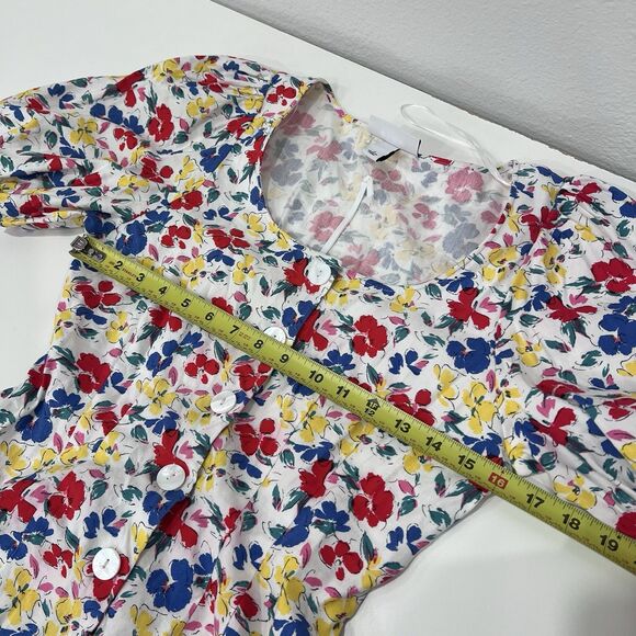 RIXO LONDON Floral Short Sleeve Button Up Dress Size 4 NWT Cute Party Vacation - Picture 10 of 11